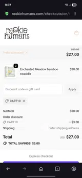 Cart10 coupon verification screenshot