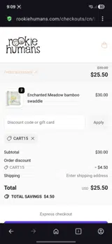 Cart15 coupon verification screenshot