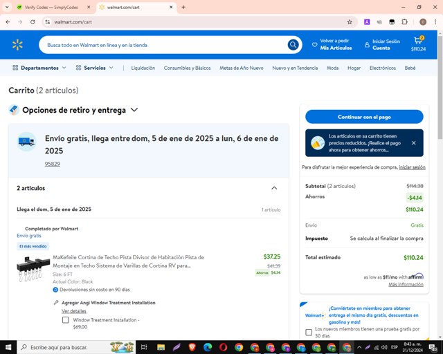 RoomDividersNow checkout page showing RoomDividersNow promo code box | Screenshot taken by SimplyCodes community member on Dec 31, 2024
