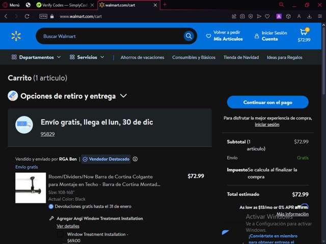 RoomDividersNow checkout page showing RoomDividersNow promo code box | Screenshot taken by SimplyCodes community member on Dec 24, 2024