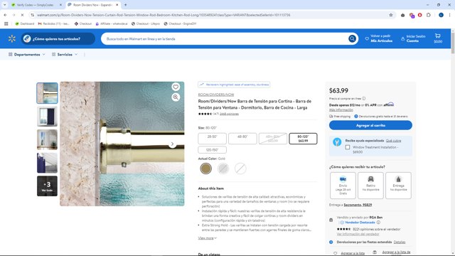RoomDividersNow checkout page showing RoomDividersNow promo code box | Screenshot taken by SimplyCodes community member on Oct 18, 2024