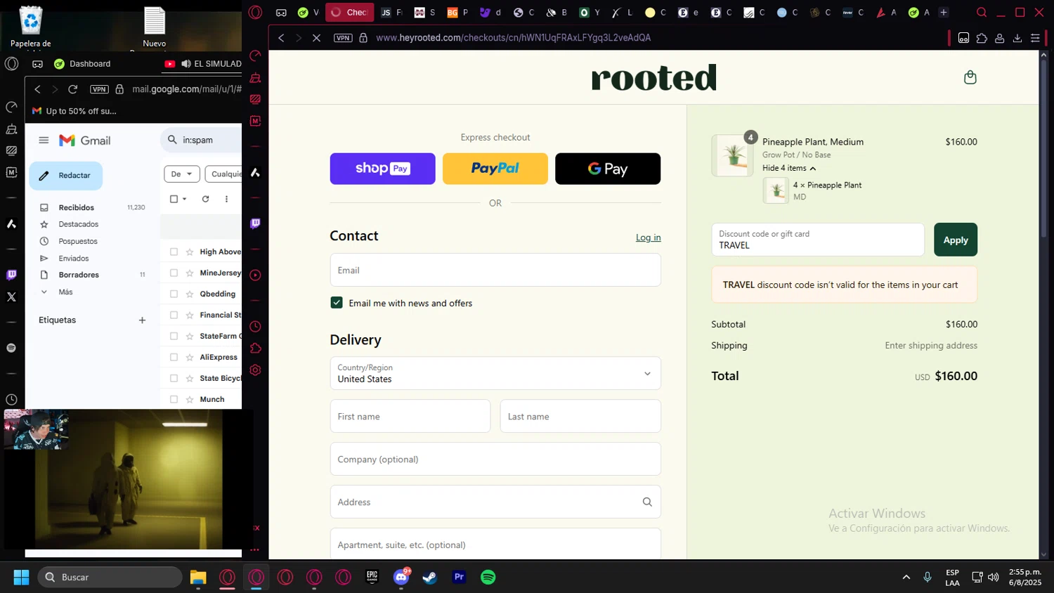 Rooted discount code screenshot showing code TRAVEL applied at Rooted checkout page. Uploaded by SimplyCodes community member leonardocamacho2 on Aug 6, 2025