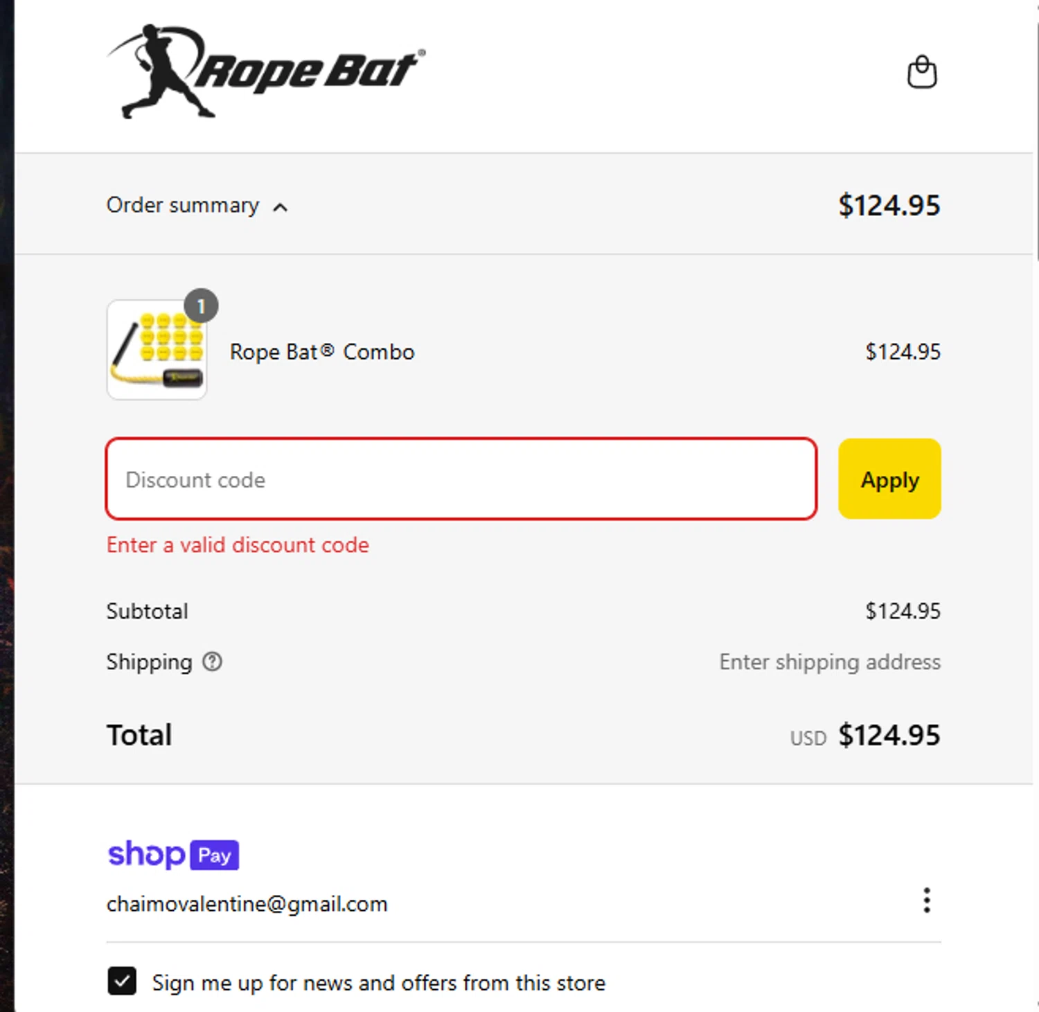 Rope Bat discount code screenshot showing code Rodriguez10 applied at Rope Bat checkout page. Uploaded by SimplyCodes community member greenvibes_ve on Mar 17, 2025