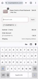 Courtney10 coupon verification screenshot
