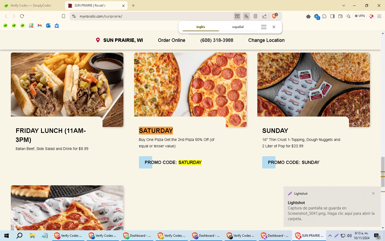 how to use Rosati's coupons