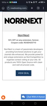 ROSEHOST10 coupon verification screenshot