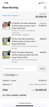 KATHERINE coupon verification screenshot