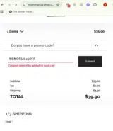 Rosenthal coupon verification screenshot