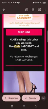 Laborday coupon verification screenshot