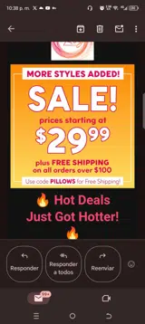 Pillows coupon verification screenshot
