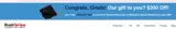 GRADGIFT200 coupon verification screenshot