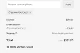 LLONARDOTOLES coupon verification screenshot