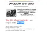 VETDAY coupon verification screenshot