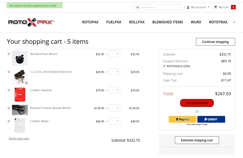 how to use Rotopax coupons
