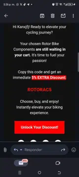 ROTORAC5 coupon verification screenshot