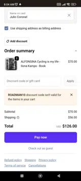 roadman10 coupon verification screenshot