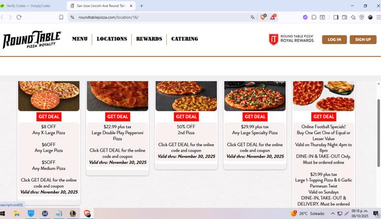 Round Table Pizza Promo Code - 25% Off December 2025