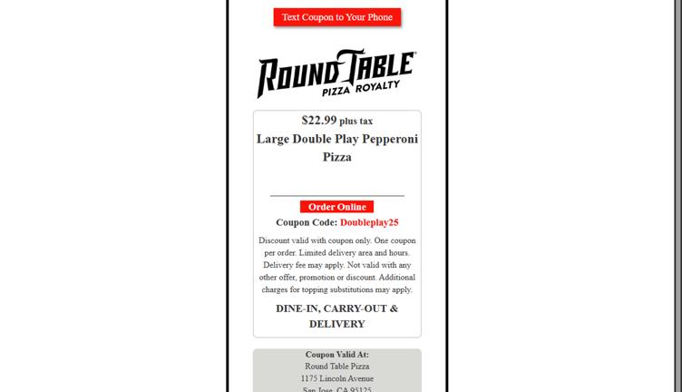 Round Table Pizza Promo Codes - 25% Off Coupons Mar 2026