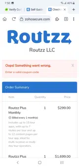 20MARO coupon verification screenshot