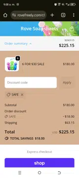 SAFE coupon verification screenshot