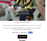 VIP-25 coupon verification screenshot