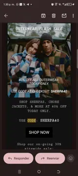 SHERPA40 coupon verification screenshot