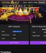 Royal Ace Casino coupon verification screenshot