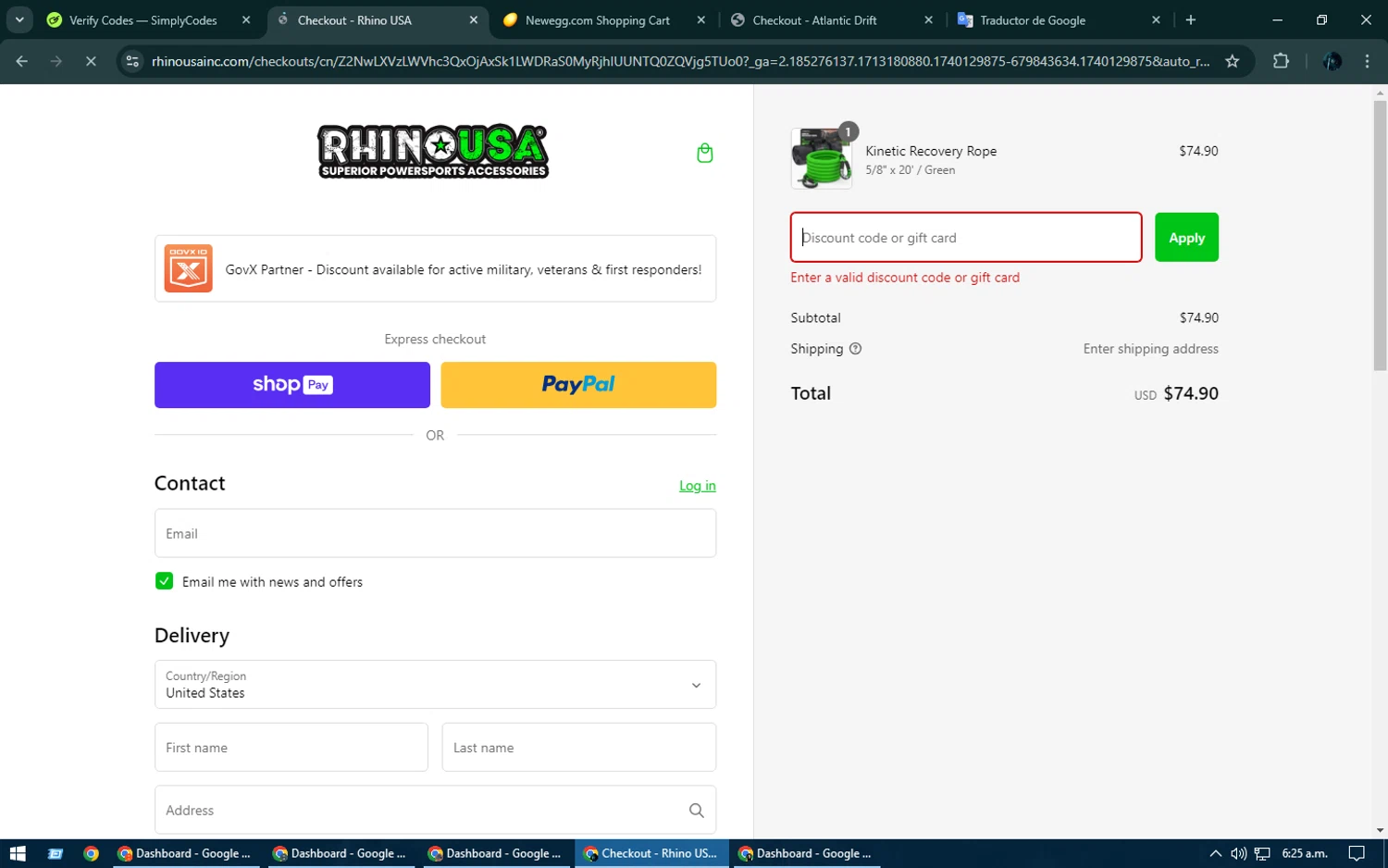 Royal Air Maroc promo code screenshot showing code FREESHIPPING applied at Royal Air Maroc checkout page. Uploaded by SimplyCodes community member TheWizard on Feb 21, 2025