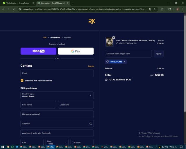 RoyalCDKeys checkout page showing RoyalCDKeys discount code box | Screenshot taken by SimplyCodes community member on Aug 22, 2025