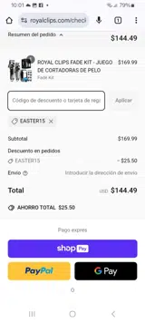 EASTER15 coupon verification screenshot