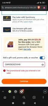 CWMZB2XZ5VH9 coupon verification screenshot