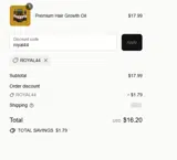 royal44 coupon verification screenshot