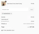 SAVENOW20 coupon verification screenshot