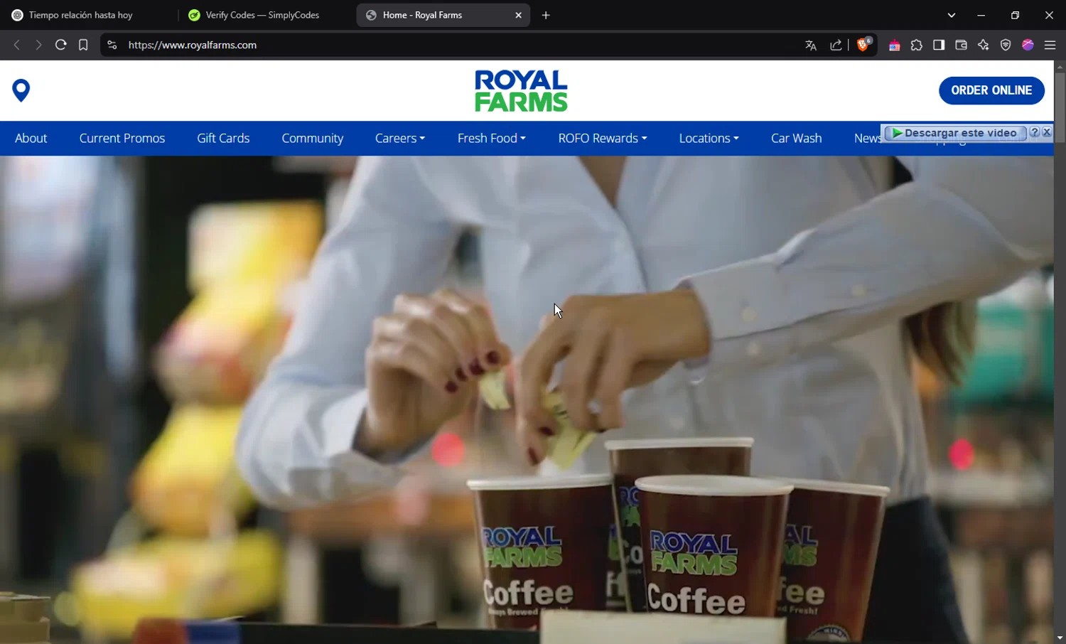 Royal Farms checkout page showing Royal Farms coupon code box | Screenshot taken by SimplyCodes community member on Feb 8, 2025