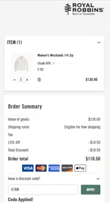 V7BN coupon verification screenshot
