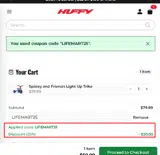Royce Union coupon verification screenshot