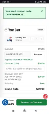 Royce Union coupon verification screenshot
