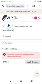 BRAID20 coupon verification screenshot