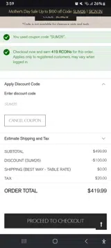 SUM26 coupon verification screenshot