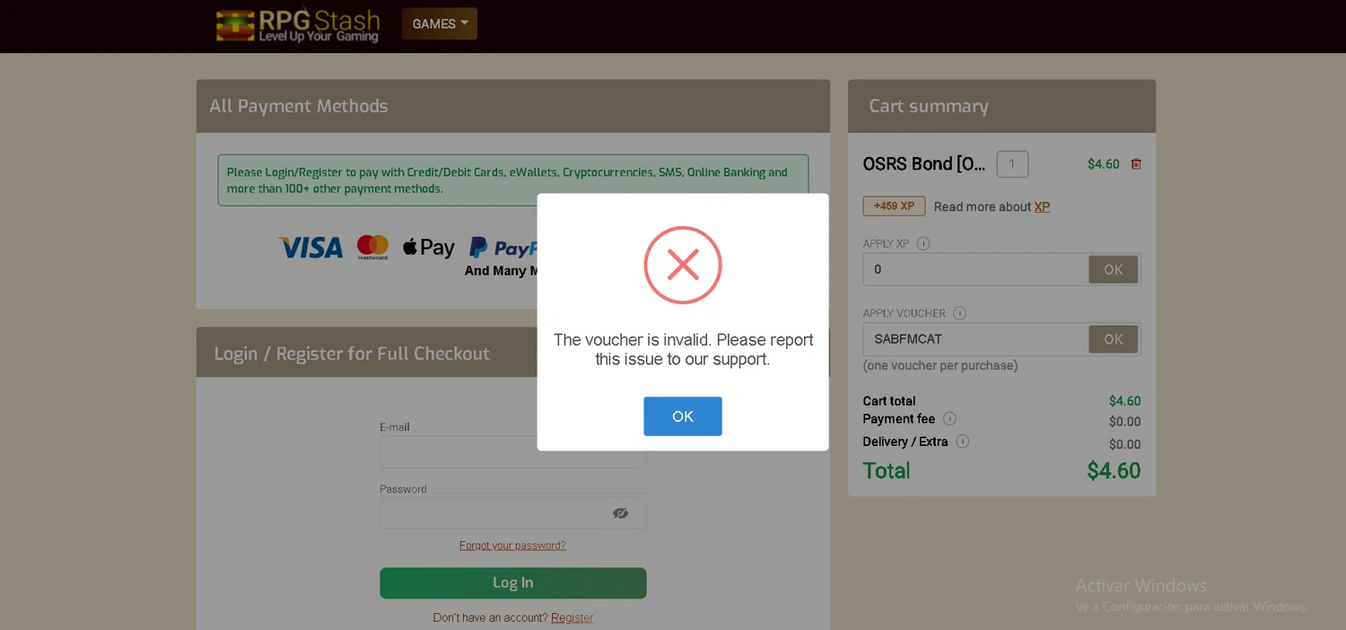 RPGStash promo code screenshot showing code SABFMCAT applied at RPGStash checkout page. Uploaded by SimplyCodes community member goldhooh on Feb 13, 2026