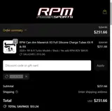 RPM Powersports coupon verification screenshot