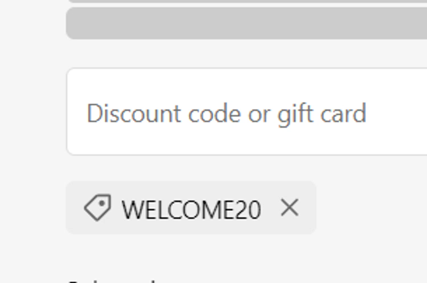 R+R Medicinals coupon code screenshot showing code WELCOME20 applied at R+R Medicinals checkout page. Uploaded by SimplyCodes community member PromoMaestro7029 on Jan 20, 2025