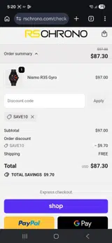 SAVE10 coupon verification screenshot