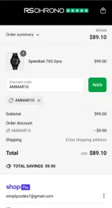 AMMAR10 coupon verification screenshot