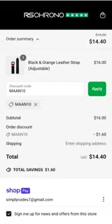MAAN10 coupon verification screenshot