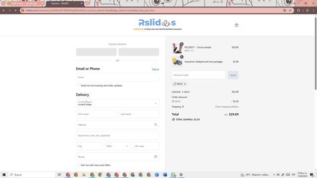 Rslides checkout page showing Rslides discount code box | Screenshot taken by SimplyCodes community member on Sep 14, 2025