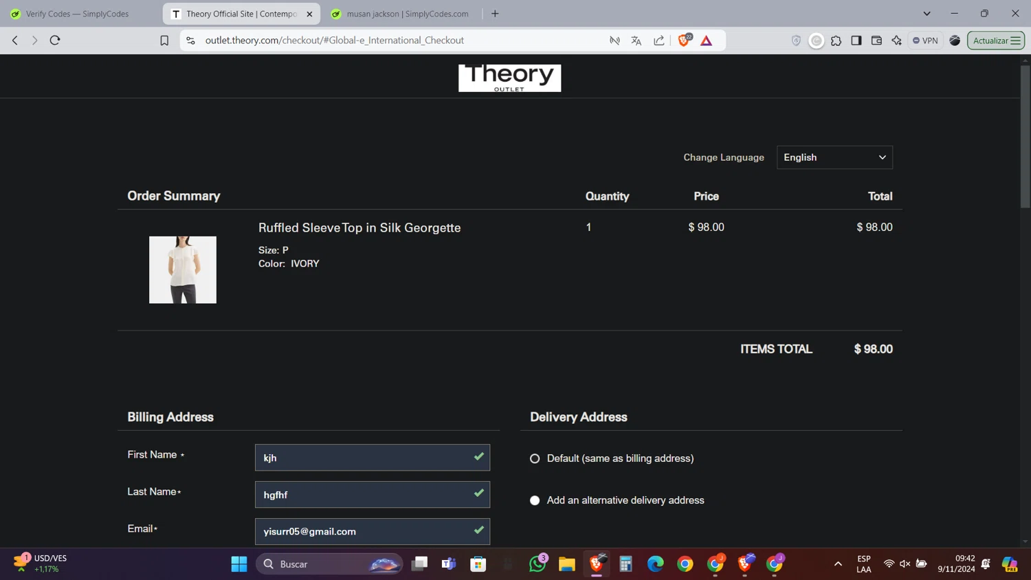 rē•spin by Halle Berry checkout page showing rē•spin by Halle Berry promo code box | Screenshot taken by SimplyCodes community member on Nov 9, 2024
