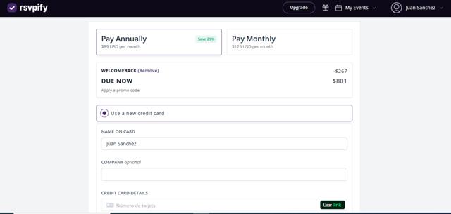 RSVPify checkout page showing RSVPify promo code box | Screenshot taken by SimplyCodes community member on Jun 6, 2025
