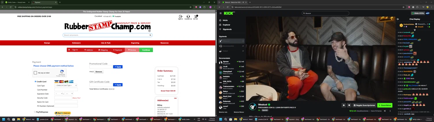 RubberStampChamp checkout page showing RubberStampChamp coupon code box | Screenshot taken by SimplyCodes community member on Oct 7, 2025