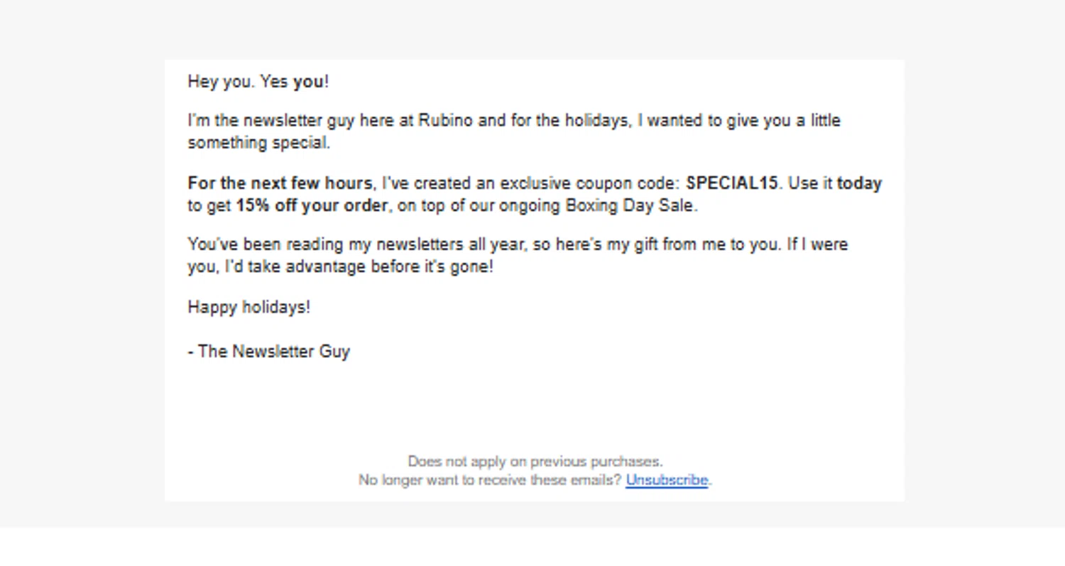 Rubino promo code screenshot showing code SPECIAL15 applied at Rubino checkout page. Uploaded by SimplyCodes community member ______________ on Dec 24, 2025